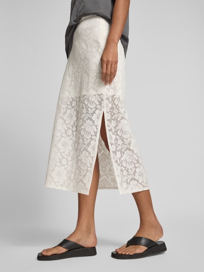 Jake*s Casual Midirok met loopsplit Offwhite - 3