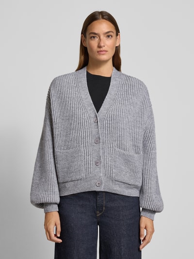 Drykorn Oversized gebreid jack met knoopsluiting Middengrijs gemêleerd - 4