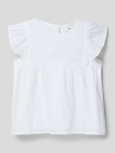 s.Oliver RED LABEL Bluse mit Volants Weiß 1