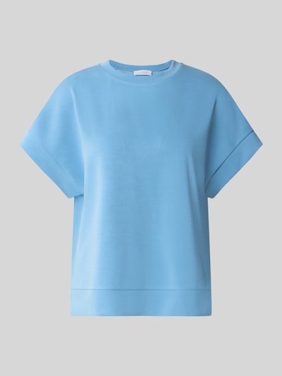 Produktfoto, T-Shirt mit elastischen Abschlüssen von Rich & Royal in Hellblau, lockere Passform, Modal-Mix mit Stretch-Anteil, Rundhalsausschnitt.
