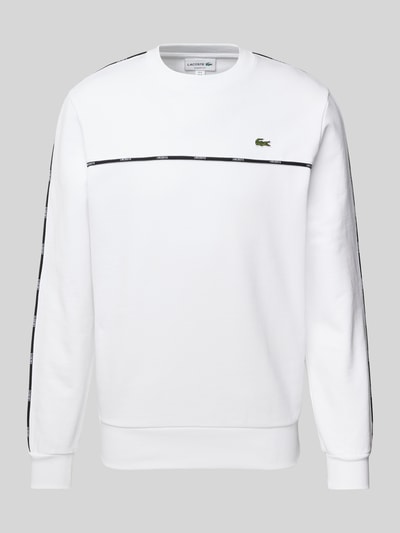 Lacoste Sweatshirt mit Logo-Badge Modell 'TAPE' Weiss 1