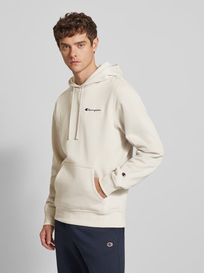 CHAMPION Hoodie mit Label-Stitching Beige 4