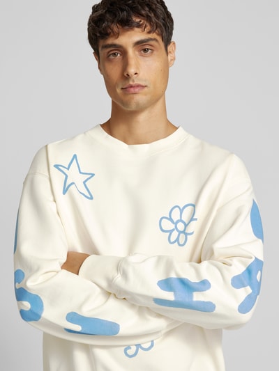 ISNURH Sweatshirt mit gerippten Abschlüssen Offwhite 3