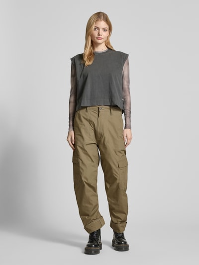 G-Star Raw Spodnie cargo o kroju baggy fit z wpuszczanymi kieszeniami model ‘Judee’ Khaki 1