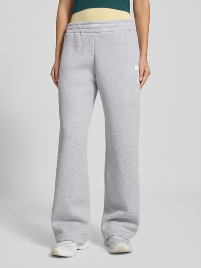 REVIEW Wide Leg Sweatpants mit Label-Detail Hellgrau Melange 4