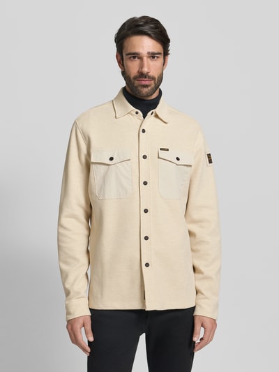 PME Legend Regular Fit Hemdjacke mit Brusttaschen Offwhite 4