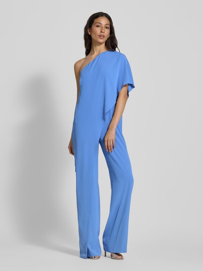 Lauren Ralph Lauren Jumpsuit met one shoulder-bandjes, model 'APRIL' Blauw - 4