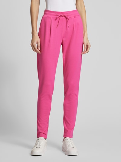 ICHI Slim Fit Bundfaltenhose mit elastischem Bund Modell 'KATE' Pink 4