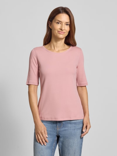 Tom Tailor T-shirt o kroju regular fit z mieszanki bawełny Mocnoróżowy 4