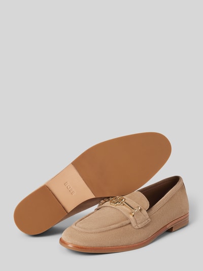 BOSS Loafers mit Label-Applikation Modell 'Helyan' Beige 4