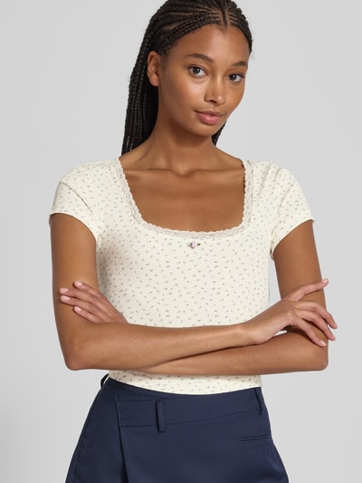 Only Regular Fit T-Shirt in Rippoptik Modell 'LEMONE' Offwhite 3