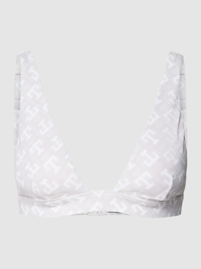 TOMMY HILFIGER Bikini-Oberteil mit Logo-Muster Offwhite meliert 1
