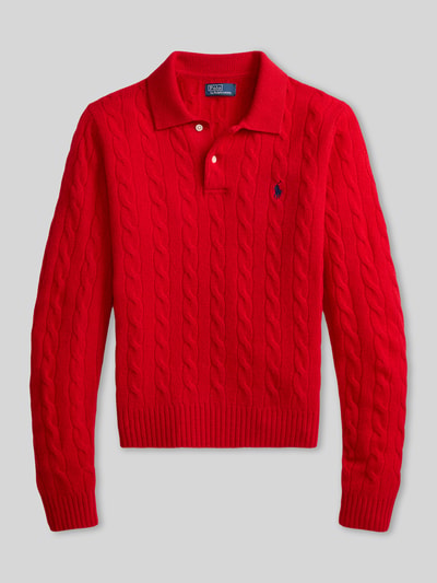 Polo Ralph Lauren Regular Fit Poloshirt aus Woll-Mix mit Kaschmir-Anteil Hellrot 2