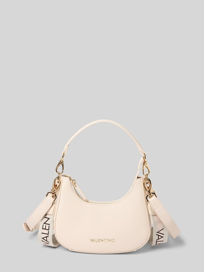 Produktfoto, cremefarbene Umhängetasche mit abnehmbarem Schulterriemen Modell 'ZERO' von Valentino Bags, glatte Struktur, goldene Details
