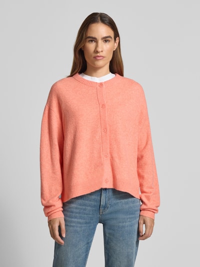 American Vintage Oversized Strickjacke mit Knopfleiste Modell 'DAMSVILLE' Koralle Melange 4