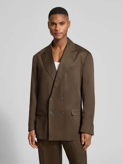 Selected Homme Regular Fit Anzugsakko aus reinem Lyocell Dunkelbraun 4