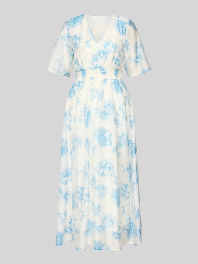 Produktfoto, Midikleid aus Lyocell-Mix Modell 'Evangelia' von MSCH Copenhagen im taillierten Schnitt mit Allover-Look und V-Ausschnitt.
