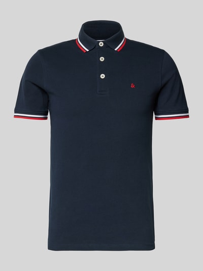 Jack & Jones Slim Fit Poloshirt mit Logo-Stitching Modell 'PAULOS' Marine 2