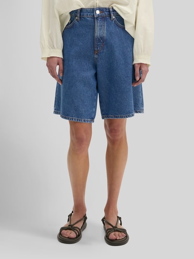 Marc O'Polo Loose fit bermuda van katoenmix Oceaanblauw gemêleerd - 4