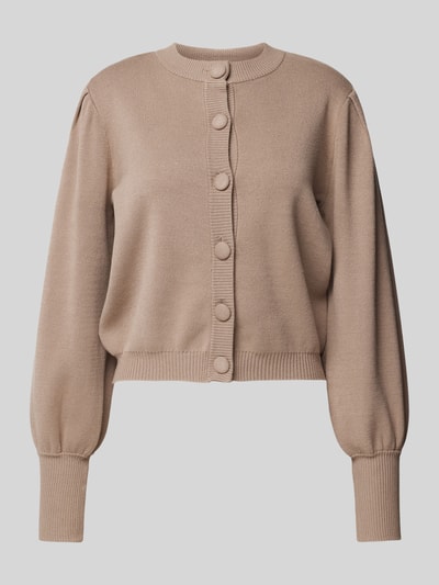 YAS Cardigan met ballonmouwen, model 'FONNY' Taupe - 2