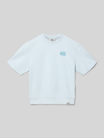 Garcia Regular Fit T-Shirt mit Logo-Print Helltuerkis 1
