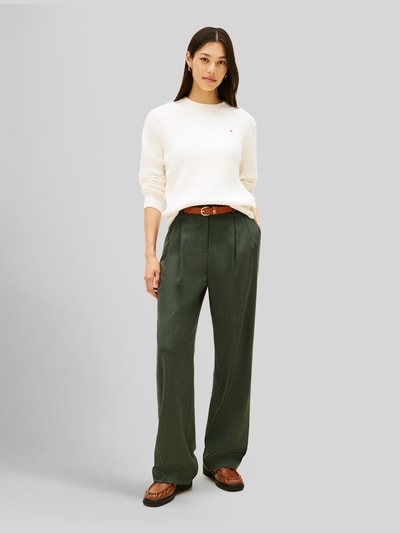 Tommy Hilfiger Regular Fit Pullover aus reiner Baumwolle                                                                                                                                                                                                                                                                          ' Offwhite 1