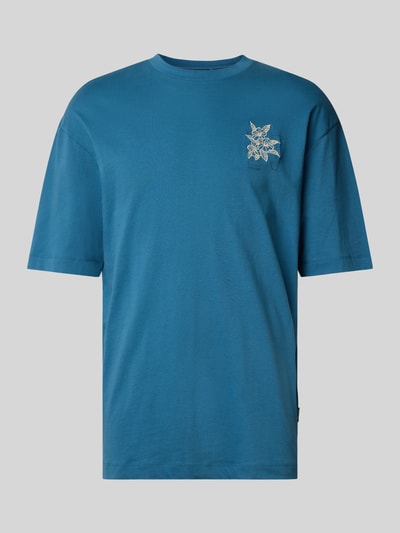 Blend T-shirt met motiefstitching, model 'JIM' Blauw - 2