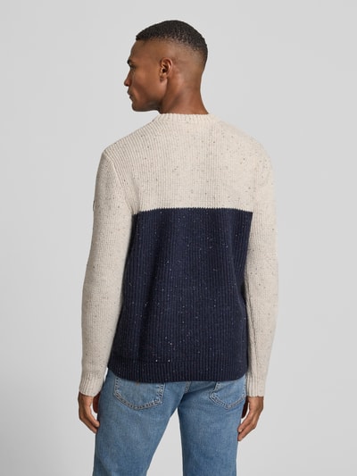 Tom Tailor Regular fit gebreide pullover van katoenmix  Blauw - 5