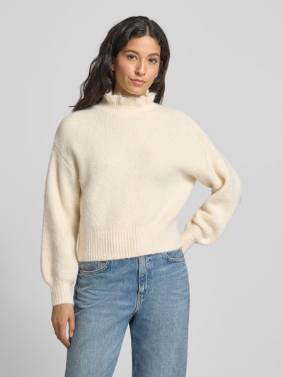 Zero Gebreide pullover met opstaande kraag Ecru - 4