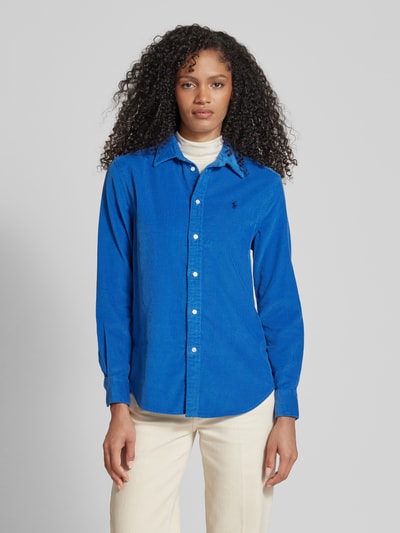 Polo Ralph Lauren Relaxed fit corduroy blouse met logostitching Blauw - 4