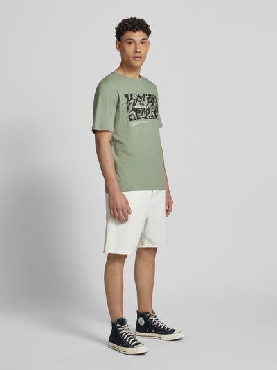 Jack & Jones T-shirt met labelprint, model 'JEFF' Mintgroen - 1