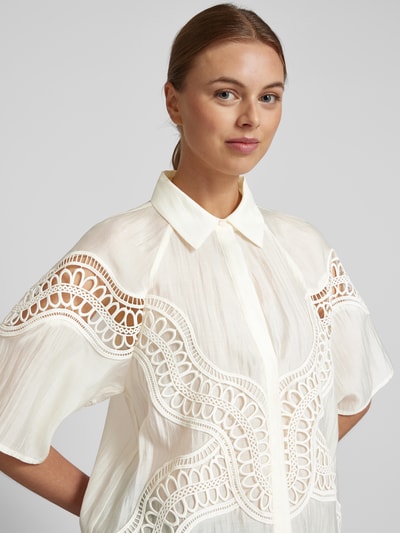 Copenhagen Muse Regular Fit Blusenshirt mit Lochstickerei Modell 'MOLLY' Offwhite 3