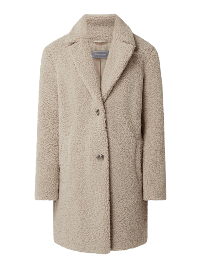 WHITE LABEL Mantel aus Teddyfell  Sand 2