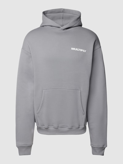 Multiply Apparel Oversized Hoodie mit Label-Print Hellgrau 2