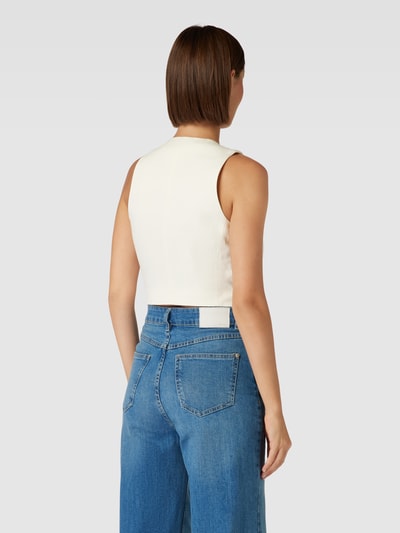 Mango Cropped Weste mit V-Ausschnitt Modell 'PEDRITO' Weiss 5