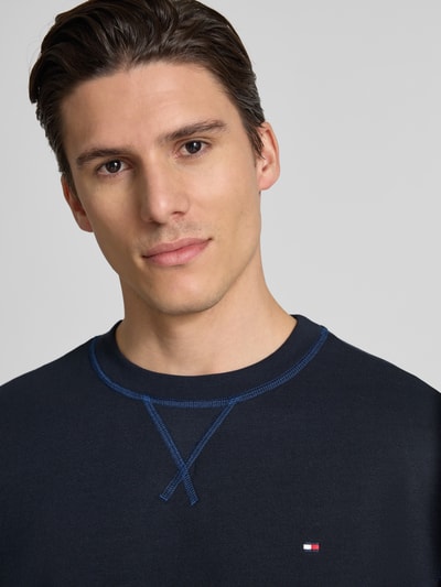 Tommy Hilfiger Bluza z rękawem o dł. 1/2 model ‘TRACK TOP’ Królewski niebieski 3