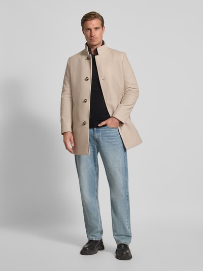 MCNEAL Lange jas met opstaande kraag en steekzakken Beige - 1