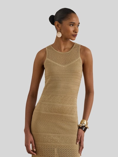 Lauren Ralph Lauren Figurbetontes Maxikleid aus Viskose-Leinen-Mix Beige 4
