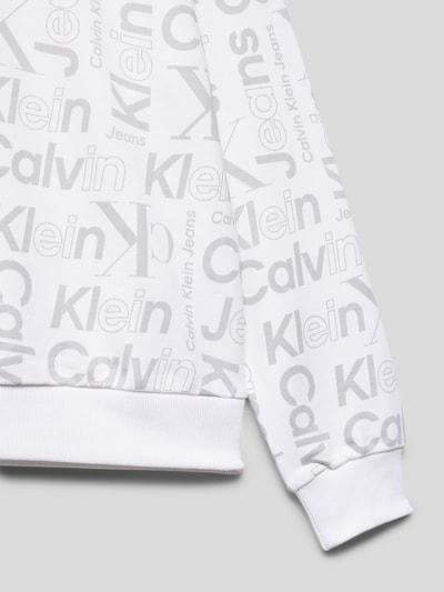 Calvin Klein Jeans Bluza ze wzorem z logo na całej powierzchni Biały 2