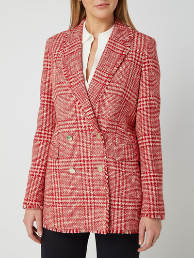 Jake*s Collection Lange blazer met glencheck-dessin Rood - 3