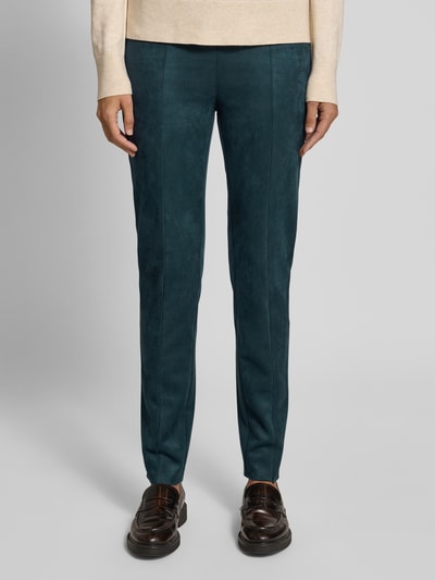 Christian Berg Woman Skinny Fit Stoffhose mit Ziernähten Dunkelgruen 4