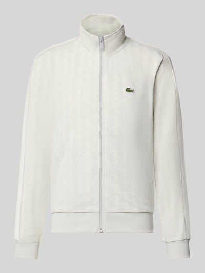 Lacoste Regular Fit Sweatjacke mit Reißverschluss Offwhite Melange 1