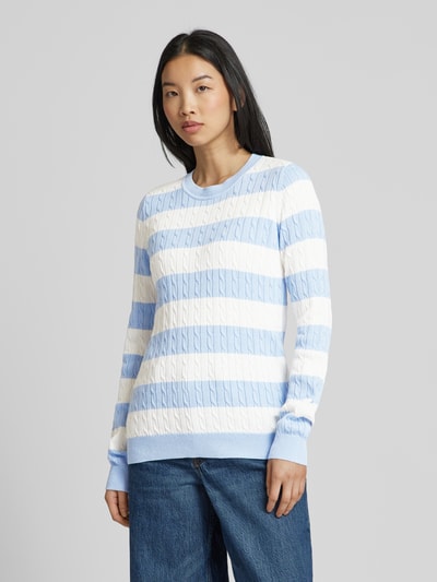 Christian Berg Woman Strickpullover mit Zopfmuster Bleu 4