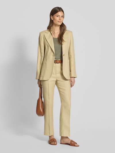 Weekend Max Mara Taillierter Blazer aus Baumwoll-Leinen-Mix Modell 'GALLI' Sand 1