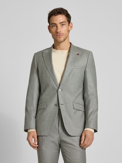 ROY ROBSON slim fit pak van scheerwolmix met 2-knoops colbert Lindegroen - 4