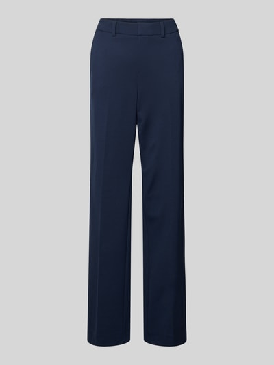 STEHMANN Straight leg stoffen broek met persplooien, model 'Fenja' Marineblauw - 2