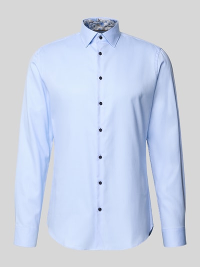 Jake*s Slim Fit Business Hemd aus Baumwolle mit Kentkragen Bleu 2