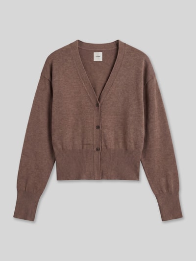 Calvin Klein Womenswear kardigan rozpinany o kroju regular fit z mieszanka wiskozy Średniobrązowy melanż 2