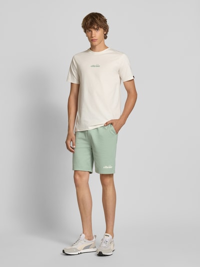 Ellesse Szorty z dzianiny dresowej o kroju regular fit z nadrukiem z logo model ‘MOLLA’ Zielony 1