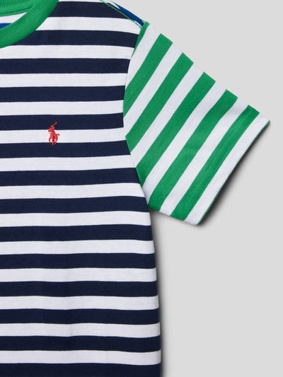 Polo Ralph Lauren Kids T-shirt in colour-blocking-design Marineblauw - 2